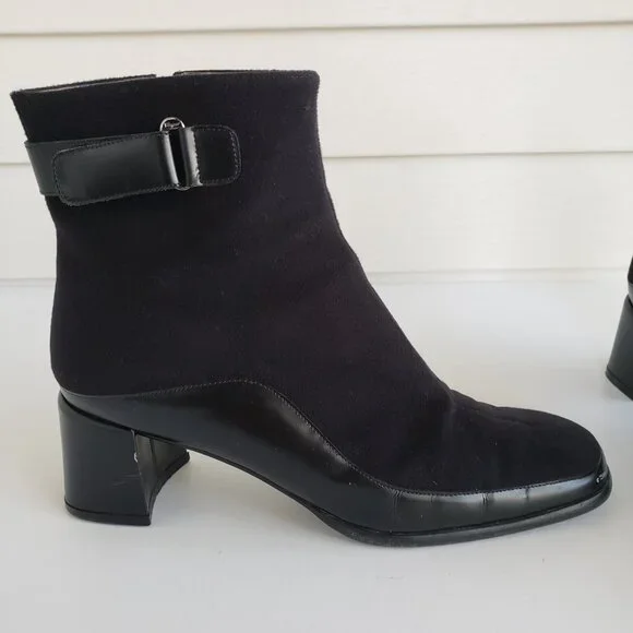Sold On Ebay-Salvatore Ferragamo Black Cashmere calf leather ankle ANTONIA boots - Picture 5 of 16